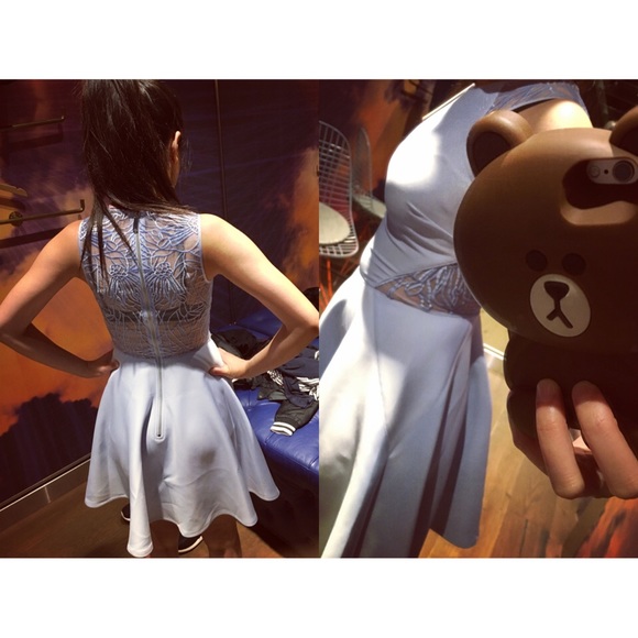 (SOLD) Ted Baker Lace Detail Skater Dress - Picture 3 of 8